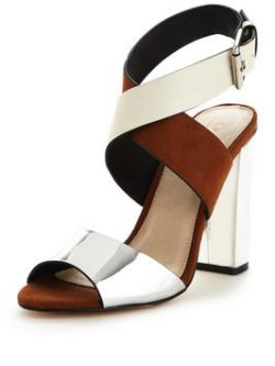 Office Slipway Cross Strap Heeled Sandal